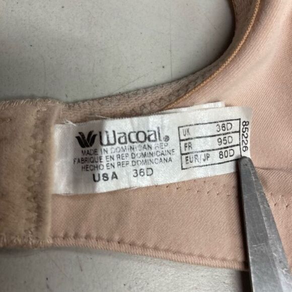WACOAL Women’s Bra Tan/Nude Size 36D No Underwire No Padding - Picture 4 of 10